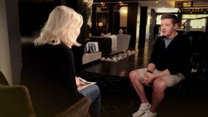 O ator Jeremy Renner falará com Diane Sawyer sobre o acidente com limpa-neve para o especial da ABC News em 6 de abril de 2023