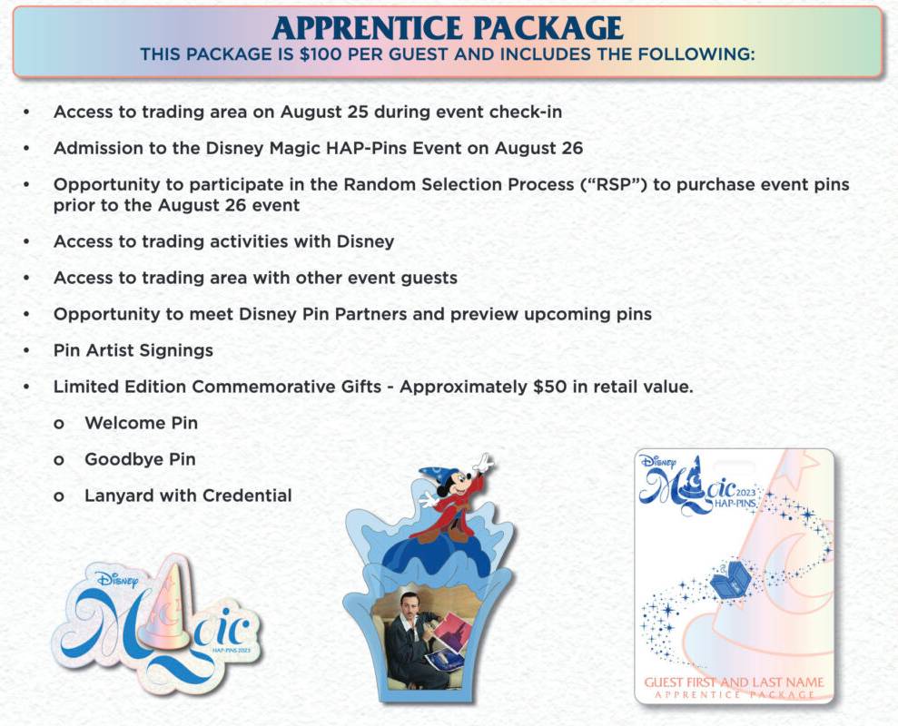 Disney Magic HAP-Pins 2023 - Pacote Aprendiz