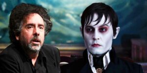 Tim Burton and Johnny Depp collaged together