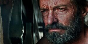 Hugh Jackman crying in Logan