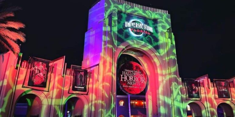 Universal Studios Florida archway during Halloween Horror Nights
