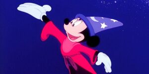Mickey Mouse as the Sorcerer's Apprentice in Fantasia
